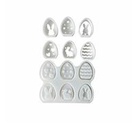 Harilla Stampo Silicone Uovo Pasquale con Sei Cavità per Sapone Gesso Resina per Realizzare Sospensioni Decorative Tridimensionali per Centrotavola Festivi Personalizzati