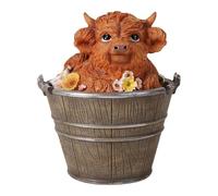 Harilla Statua di Mucca Scozzese in Resina, Decorazione da Giardino per La Casa