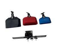 Harilla Strumento a Percussione Latino Leggero con Campanaccio Da 4", 5" E 6" con Supporto per Esibizioni, Spettacoli, Bande Musicali E Festiva, Blu Rosso Nero