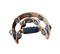 Harilla Tamburello a Doppia Fila, Tamburello Musicale Half Moon Supplies, Campanello Compatto in Metallo per Giochi, Concerti, KTV