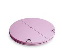 Harilla Tappetino da Ginnastica Rotondo Anticolonna Tappeto Materassino Protezione Materasso Salva Pavimento Pieghevole Sezioni con Superficie Antiscivolo E, Rosa, 120 120 3