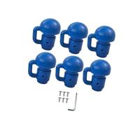 Harilla Tappi per di Recinzione per Trampolino, ricambi e Accessori, Protezione per Ganci e connettori, coperture per del Trampolino, coperture, Blu con 6 Pezzi