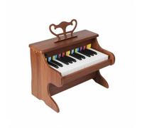 Harilla Tastiera Le per Bambini con Custodia in Legno E 25 Tasti Stile con Etichette Colorate per Riconoscere Le Note con Sportello per Diffusione Adatto per