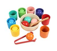Harilla Tazza con palline colorate arcobaleno per l'apprendimento precoce e la classificazione dei colori nei bambini dai 3 anni in su.