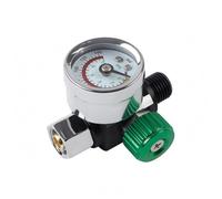 Harilla Valvola Regolatrice Pressione Manometro Analogico Regolatore Indicatore Quadrante Girante Metallo Plastica Adatto per Automazione Pneumatica Laboratorio, Verde, Verde