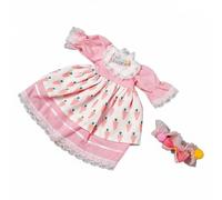 Harilla Vestito da Principessa per Bambola di Moda 30cm con Decorato con Fiocchi E Merletto Set per Bambola Snodabile Adatto per Raccontare Storie E Gioco, Vestito Rosa Carota