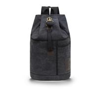 Harilla Zaino in Tela Zaino Borsa Sacca Materiale Canvas Lavato Resistente E Morbido con Spallacci Imbottiti Curvi Ampio Scomparto Stile Vintage con Chiusura, Array, Nero, Grande