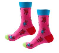 Haring Keith - Calzini in misto cotone, design colorato con cartoni animati, regalo per compleanno, per uomo e donna, taglia 38-46, 1 paio, rosa, Taglia unica
