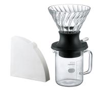 HARIO Start-Stop Dripper - Set da 200 ml, filtro a mano, SSD-5012-B, colore: Nero