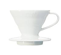 HARIO V60 - Macchina da caffè in ceramica con beccuccio, misura 01, colore: Bianco