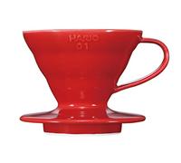 Hario V60 - Macchina da caffè in ceramica, con gocciolatore a cono, misura 01, colore: rosso