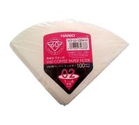 HARIO VCF-01-100M Confezione di filtri in Carta per caffè, Bianco, Taglia 02 (Confezione da 100 pezzi)