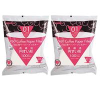 Hario VCF-01-100W V60 - Set di 2 filtri di carta per 01 dripper caffè, colore: Bianco