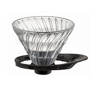 HARIO VDGR-02-B V60 Dripper trasmissione in vetro resistente al calore 02, per 1-4 tazze, nero, prodotto in Giappone