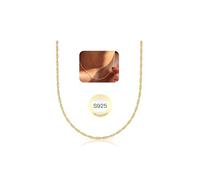 HARJJME Collana da donna in argento 925 senza ciondolo oro/argento Sterling fine Singapore, sottile e semplice, impermeabile, regalo per donne, 55CM, Ottone