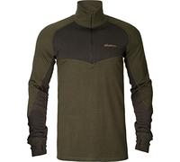 Harkila Base Warm Zip Neck Willow Green/Shadow Brown Large Olive Green/Black