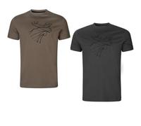 Harkila Graphic t-Shirt 2-Pack Brown Granite/Phantom Large