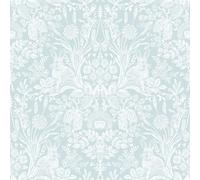 Harlen Woodland Animals Flowers Damask World Of Wallpaper - Duck Egg WOW047