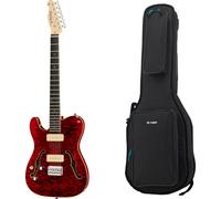 Harley Benton TE-90QM LH Trans Red w/Bag