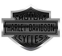 HARLEY-DAVIDSON Adesivo per moto, in alluminio, con logo tono su tono, pieghevole, 11,4 cm, per auto, laptop e molto altro ancora