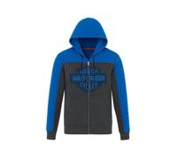 Harley-Davidson Bar & Shield 96283-22VM - Felpa da uomo con cappuccio e zip Colorblock, Grigio, Medium