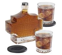 Harley-Davidson Bar & Shield Logo Decanter Set, Hand Blown Set HDL-18746