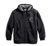 Harley Davidson, cerniera con teschio. grigio. M