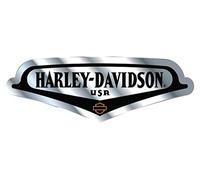 Harley-Davidson Debossed, decalcomania in alluminio con V-Tank - argento e nero, 12,7 x 17,8 cm.