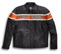 HARLEY-DAVIDSON Giacca da uomo Generations Giacca casual per il tempo libero all'aperto Giacca funzionale per uomo Nero Arancione, 3XL