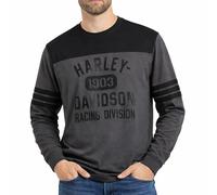 Harley-Davidson Maglia da corsa a maniche lunghe da uomo, colore nero, 96544-23VM, Grigio, X-Large