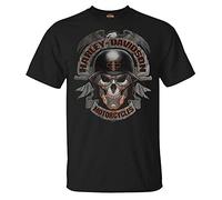 Harley-Davidson - Maglietta a Maniche Corte da Uomo, Motivo Teschio Ghoulish, Colore: Nero, Nero, XL