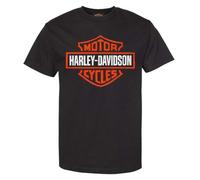 Harley-Davidson Men's Orange Bar & Shield Black T-Shirt 30290591