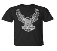 Harley-Davidson Men's T-Shirt Eagle Graphic Short Sleeve Tee Black Tee 30296656