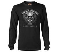 Harley-Davidson Military - Men's Black Graphic Long-Sleeve T-Shirt - USAG Wiesbaden | Live Engine Medium