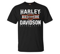 Harley-Davidson Varsity B&S - Maglietta a maniche corte, girocollo, da uomo, colore: Nero - nero - M