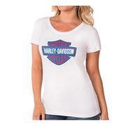 HARLEY-DAVIDSON Women's RWB Bar & Shield Logo Short Sleeve Tee - White (3XL)