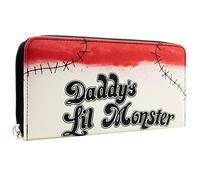 Harley Quinn Daddy's Lil Monster Stile Maglietta Portafoglio/Borsa Clutch con Tasca per Monete & Porta Carte, Bianco Sporco