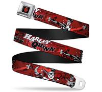 Harley Quinn Diamond Full Color Black/Red Seatbelt Belt - Harley Qu... ACC NUOVO