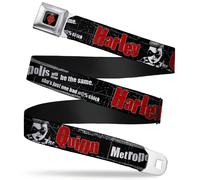 Harley Quinn Diamond Full Color Black/Red Seatbelt Belt - Harley Qu... ACC NUOVO