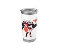 Harley Quinn Diamonds and Hearts Bicchiere termico in acciaio inox doppia parete