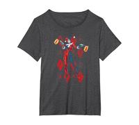 Harley Quinn Pow Pow Maglietta, Donna Plus-Size, Grigio Scuro, 5X