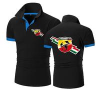 HARLSO Polo da golf da uomo per magliette a maniche corte ABA-RTH Abbigliamento ad asciugatura rapida T-shirt casual alla moda Teen Summer Tennis Top traspirante,Black-3XL
