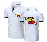 HARLSO Polo da golf da uomo per magliette a maniche corte ABA-RTH Abbigliamento ad asciugatura rapida T-shirt casual alla moda Teen Summer Tennis Top traspirante,White-L