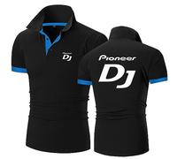HARLSO Polo da uomo a manica corta per Pioneer DJ Quick Dry Athletic Tees Casual Work Golf Tennis Top Allenamento Polo Sport Palestra Top,Black-XXL