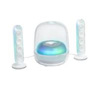 Harman Kardon SoundSticks 5 Altoparlante Bluetooth per la Casa, Design a 3 Vie, Connettività HDMI ARC a Cavo Singolo, Connessione Multi-Speaker con Auracast, Giochi di Luce e Colori, Bianco