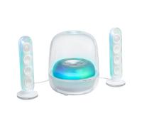 Harman Kardon SoundSticks 5 Altoparlante Bluetooth per la Casa, Design a 3 Vie, Connettività HDMI ARC a Cavo Singolo, Connessione Multi-Speaker con Auracast, Giochi di Luce e Colori, Bianco