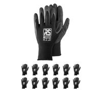 Harmon RS SAFE TEC BLACK/guanti di montaggio in nylon con rivestimento ruvido in lattice/taglia 10, 12 paia/guanti da lavoro