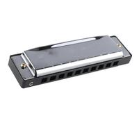 Harmonica Pour Étudiants 10 fori 20 toni oro opaco/nero portatile armonica a bocca blues arpa strumento musicale in acciaio inossidabile(Black)