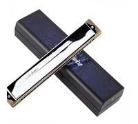 Harmonica Pour Étudiants 24 Tremolo Harmonica 24 Fori Ance in Ottone Blues Harp Bocca Organ Chiave C ABS Pettine Strumenti Musicali Argento(Key D Sharp)