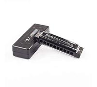 Harmonica Senior Bruce 10 fori BLUES Armonica con cassa in ottone inox 12 Toni Strumento Musicale (Argento B)